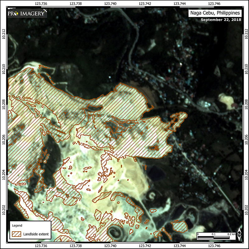 post landslide satellite imagery